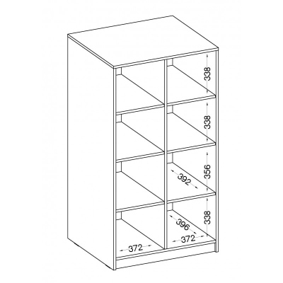 Dvoudveřová skříň MABAKA - šířka 80 cm, šedá