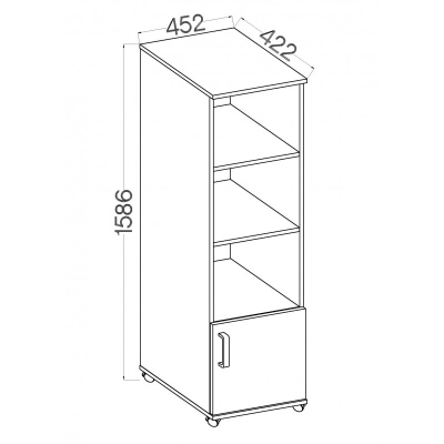 Regál na kolečkách MABAKA - dub artisan