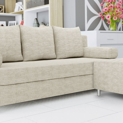 Rozkládací pohovka s taburetem ELZA - krémová