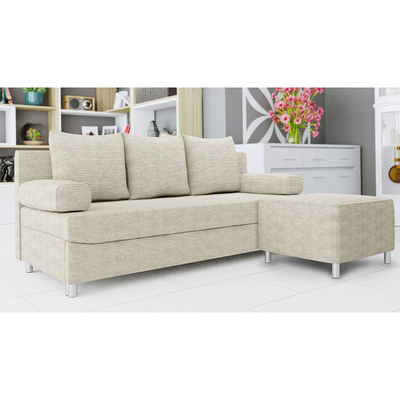 Rozkládací pohovka s taburetem ELZA - krémová