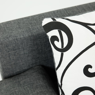 Rozkládací pohovka s taburetem ELZA - hořčicová 2