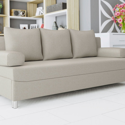 Rozkládací pohovka s úložným prostorem ELZA - béžová 2