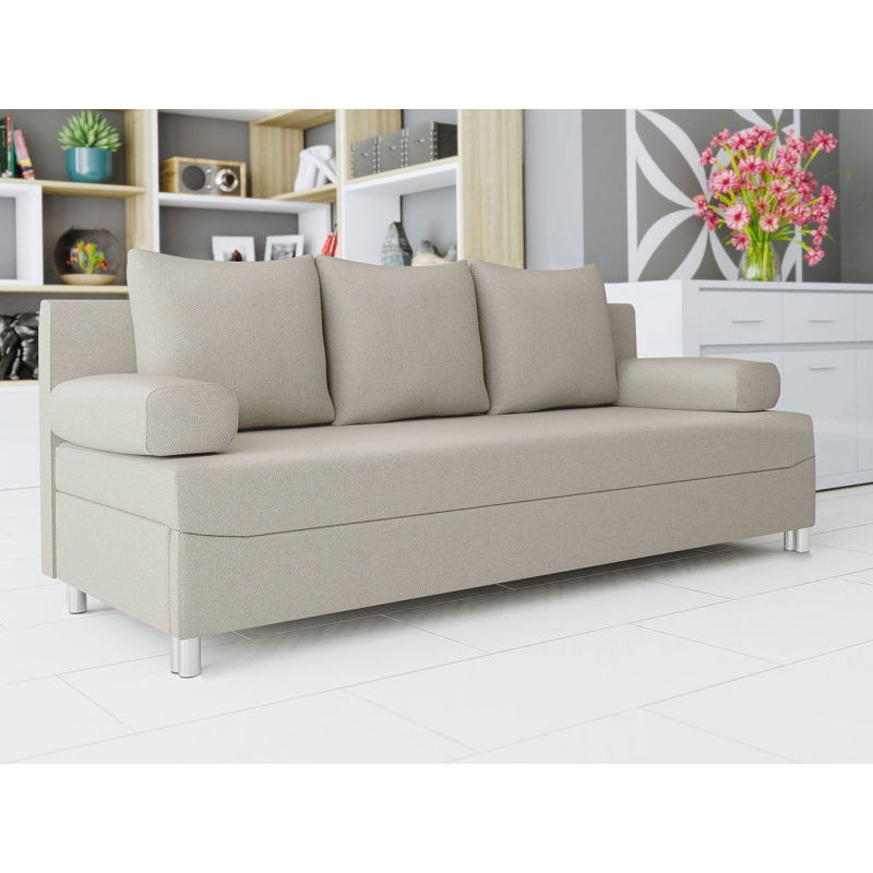 Rozkládací pohovka s úložným prostorem ELZA - béžová 2