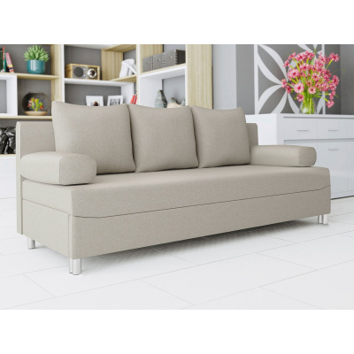 Rozkládací pohovka s úložným prostorem ELZA - béžová 2