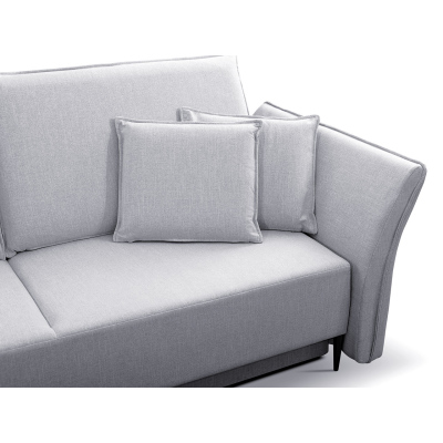 Dvoumístná pohovka na každodenní spaní KURI - světlá hnědá / zlaté nožky