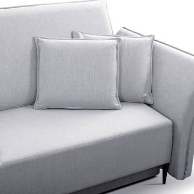 Dvoumístná pohovka na každodenní spaní KURI - tmavá šedá / stříbrné nožky