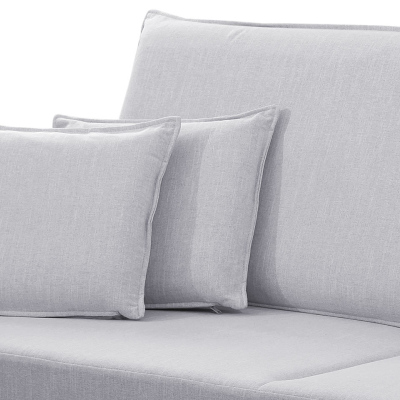 Dvoumístná pohovka na každodenní spaní KURI - tmavá šedá / stříbrné nožky