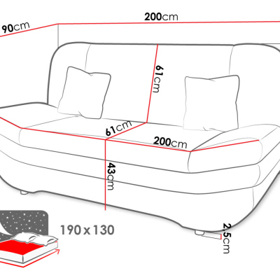 Pohovka na každodenní spaní OMAHA - krémová