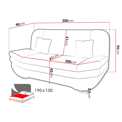 Pohovka na každodenní spaní OMAHA - krémová
