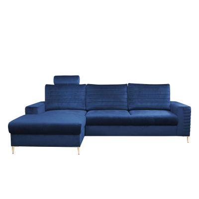 Rohová sedačka s úložným prostorem SADAKO - modrá, levý roh