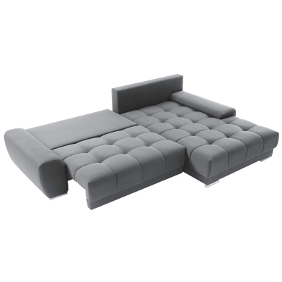 Rohová sedačka na každodenní spaní HARUNA - šedá, pravý roh