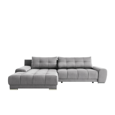 Rohová sedačka na každodenní spaní HARUNA - šedá, levý roh