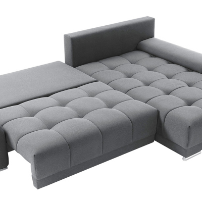 Rohová sedačka na každodenní spaní HARUNA - šedá, levý roh