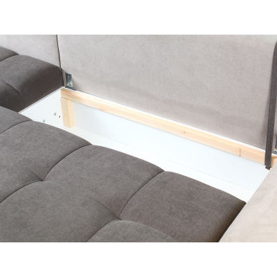 Rohová sedačka na každodenní spaní HARUNA - šedá, levý roh