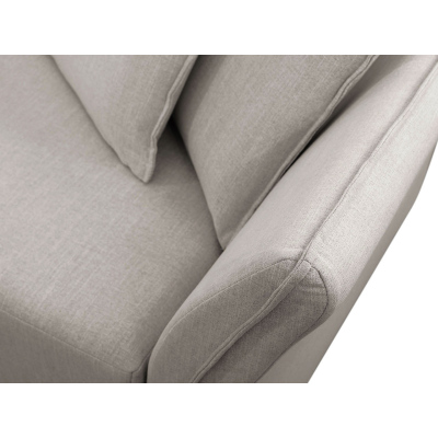 Rohová rozkládací sedačka KURI - světlá šedá / zlaté nožky