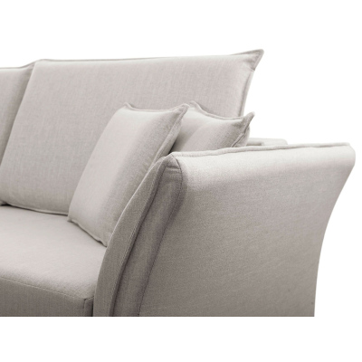 Rohová rozkládací sedačka KURI - hořčicová / zlaté nožky