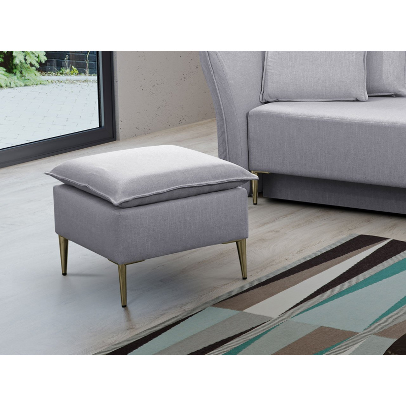 Taburetka KURI - světlá šedá / zlaté nožky