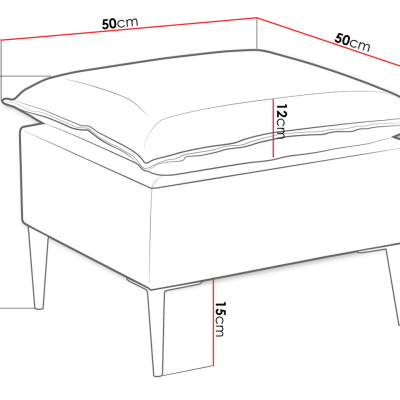 Taburetka KURI - světlá šedá / zlaté nožky