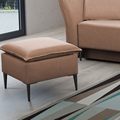 Taburetka KURI - světlá hnědá / černé nožky