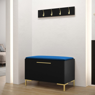 Nábytek do předsíně s čalouněnými panely ANDORA 7 - černý / modrý