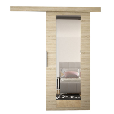 Posuvné dveře se zrcadlem MANAMI 4 - 80 cm, hnědé