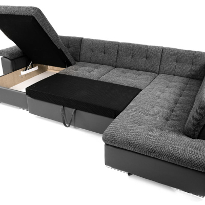 Rohová sedačka do U s úložným prostorem NELLI 2 - tmavá zelená, pravý roh