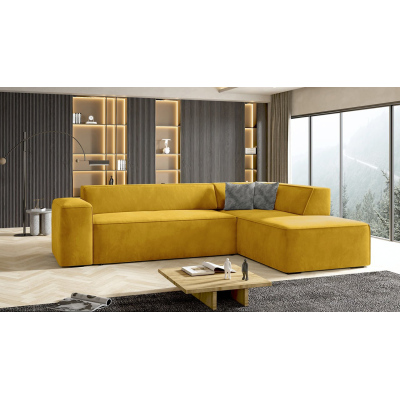 Rohová sedací souprava INDIANAPOLIS - žlutá, pravý roh