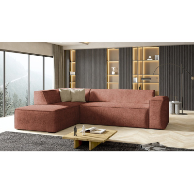 Rohová sedací souprava INDIANAPOLIS - hnědá 3, levý roh