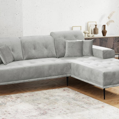 Moderní rohová sedací souprava RURI - světlá šedá 2, pravý roh