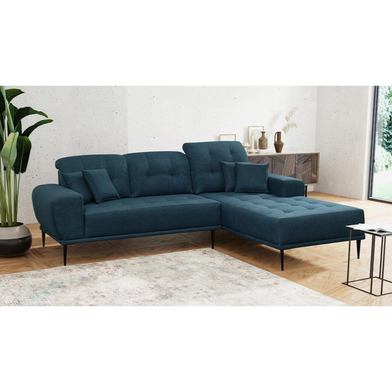 Moderní rohová sedací souprava RURI - modrá, pravý roh