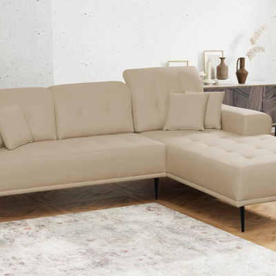 Moderní rohová sedací souprava RURI - béžová, pravý roh