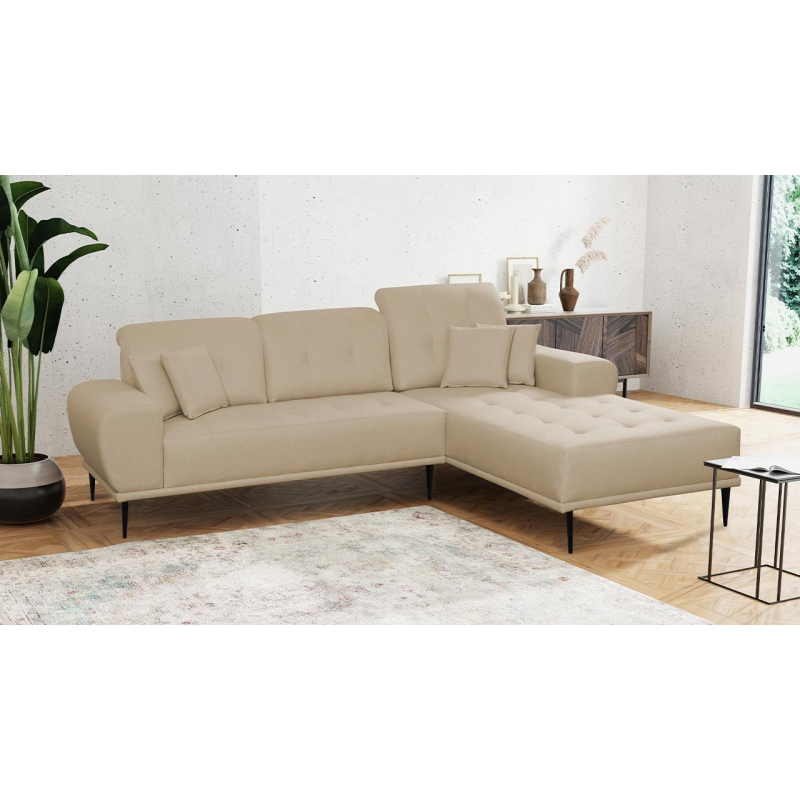 Moderní rohová sedací souprava RURI - béžová, pravý roh