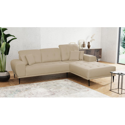 Moderní rohová sedací souprava RURI - béžová, pravý roh