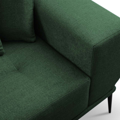Moderní rohová sedací souprava RURI - tmavá zelená, levý roh