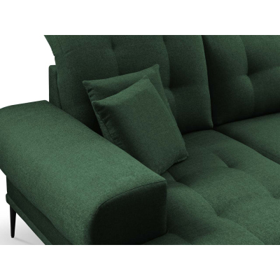 Moderní rohová sedací souprava RURI - tmavá zelená, levý roh