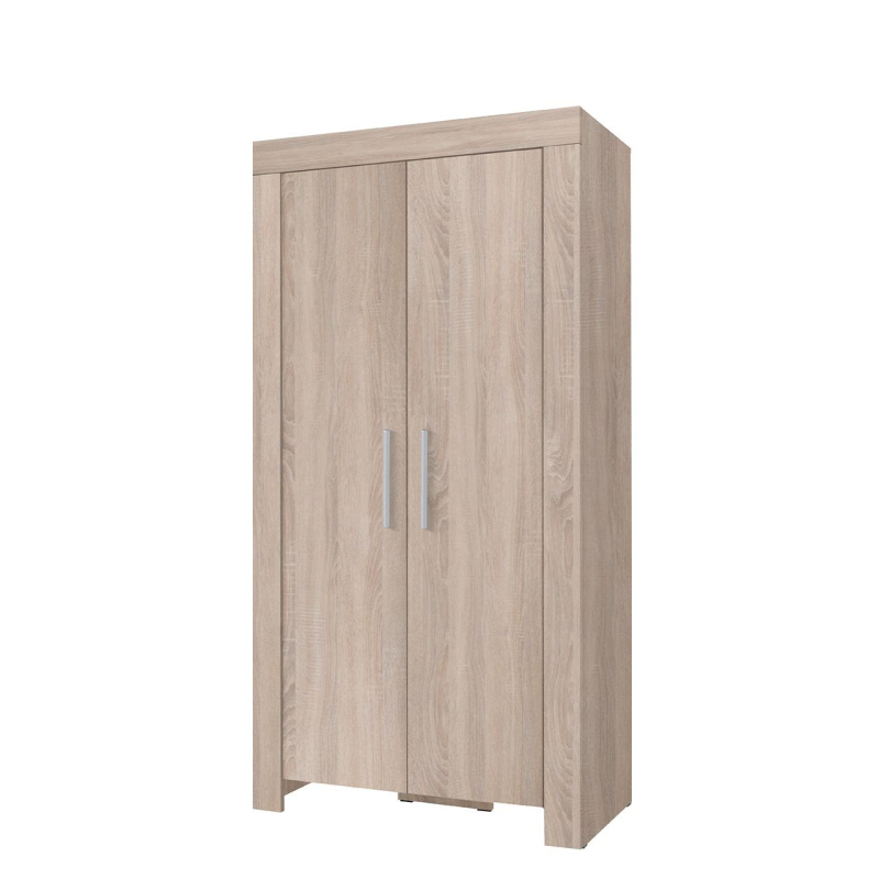 Dvoudveřová skříň s šatní tyčí TAKA - 100 cm, dub sonoma
