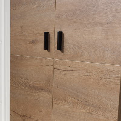 Dvoudveřová šatní skříň 81 cm YUNA - dub lefkas / černá