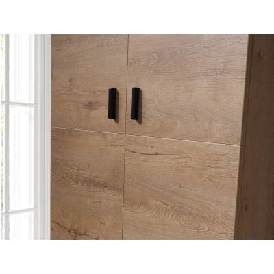 Dvoudveřová šatní skříň 81 cm YUNA - dub lefkas / černá