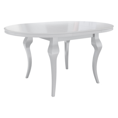 Rozkládací jídelní stůl 100 cm se 6 židlemi KRAM 1 - bílý / béžový