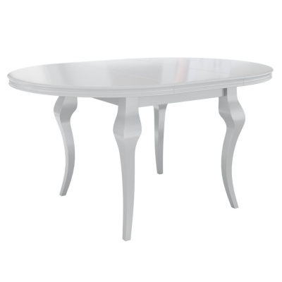 Rozkládací jídelní stůl 120 cm se 4 židlemi KRAM 2 - bílý / černý / krémový