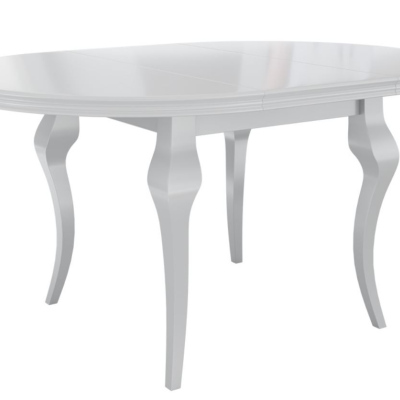 Rozkládací jídelní stůl 100 cm se 4 židlemi KRAM 2 - bílý / černý / krémový