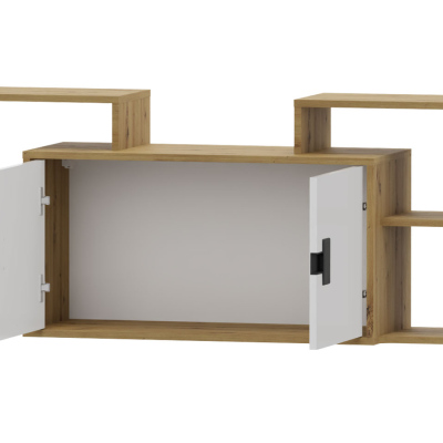 Závěsná police BASHIRA 1 - dub / bílá