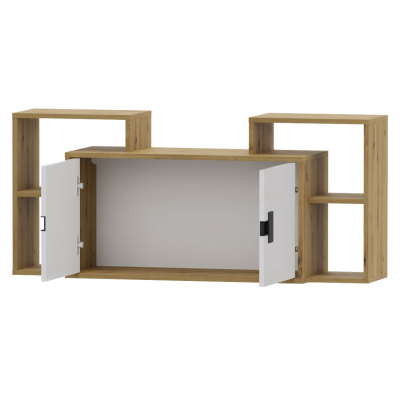 Závěsná police BASHIRA 1 - dub / bílá