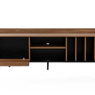 Nábytek do obývacího pokoje s modrým LED osvětlením MARIKO 4 - brandy castello