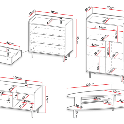 Nábytek do obývacího pokoje MARIKO 2 - brandy castello