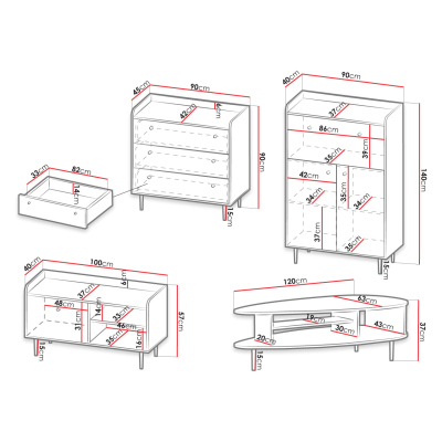 Nábytek do obývacího pokoje MARIKO 2 - brandy castello