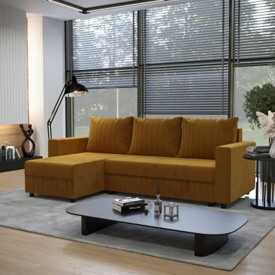 Rozkládací sedací souprava EDITH - žlutá