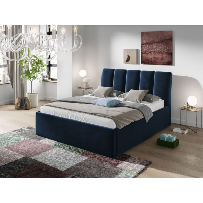 Čalouněná manželská postel 140x200 TRALEE - modrá
