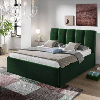 Čalouněná manželská postel 180x200 TRALEE - zelená