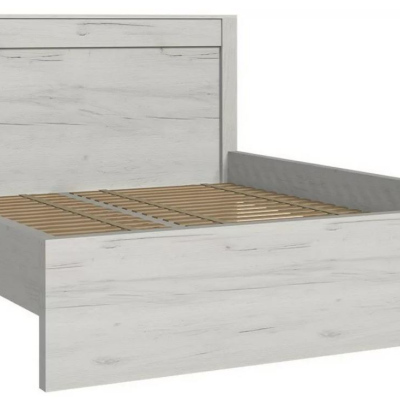 Manželská postel s roštem a LED osvětlením 160x200 CHALAPATA - jasan světlý